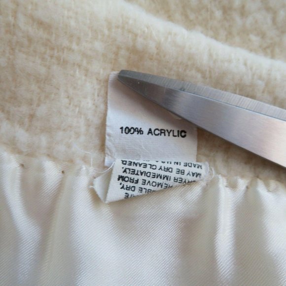 Vintage Acrylic Blanket Satin Trim Beige 86 x 64 Twin Double USA Made - Picture 4 of 11